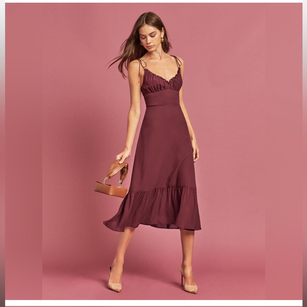 Reformation Embry Dress Sz 4 Plum